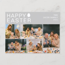 エレガントモダン賛美イースター家族5枚の写真 シーズンポストカード