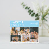 エレガントモダン賛美イースター家族5枚の写真 シーズンポストカード (スタンド正面)