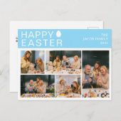 エレガントモダン賛美イースター家族5枚の写真 シーズンポストカード (正面/裏面)