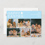 エレガントモダン賛美イースター家族5枚の写真 シーズンポストカード (正面/裏面)