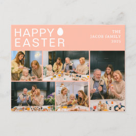 エレガントモダン賛美イースター家族5枚の写真 シーズンポストカード
