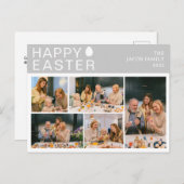エレガントモダン賛美イースター家族5枚の写真 シーズンポストカード (正面/裏面)