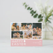 エレガントモダン賛美イースター家族5枚の写真 シーズンポストカード (スタンド正面)