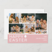 エレガントモダン賛美イースター家族5枚の写真 シーズンポストカード (正面/裏面)