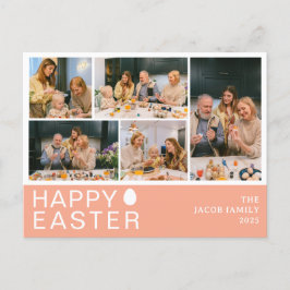 エレガントモダン賛美イースター家族5枚の写真 シーズンポストカード