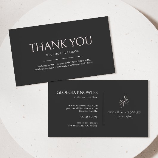 エレガントモダン赤面サンキューカード