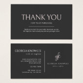 エレガントモダン赤面サンキューカード (正面&裏面)