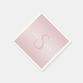 エレガントモダン赤面ピグラデーションンク名&モノグラム スタンダードカクテルナプキン (角)