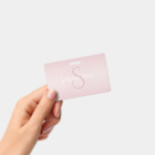 エレガントモダン赤面ピグラデーションンク名&モノグラム バッジ (手持ち)