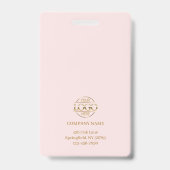 エレガントモダン赤面ピシンプルンク従業員フォトID バッジ (裏面)