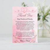 エレガントモダン赤面ピンクが可愛い至福に咲く サンキューカード (スタンド正面)