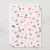 エレガントモダン赤面ピンクの水色の赤ちゃん 招待状 (裏面)