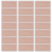 エレガントモダン赤面ピンクゲスト住所 シール (正面)