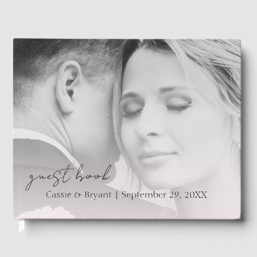 エレガントモダン赤面ピンクシック結婚ズゲストブック ゲストブック (正面)