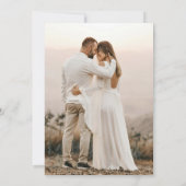 エレガントモダン赤面ピンクフローラ結婚写真 招待状 (裏面)