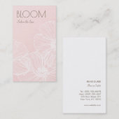 エレガントモダン赤面ピンクフローラ美しいサロン 名刺 (正面/裏面)