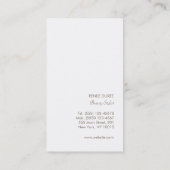 エレガントモダン赤面ピンクフローラ美しいサロン 名刺 (裏面)