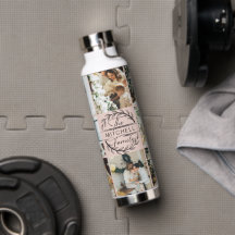 エレガントモダン赤面ピンクモノグラム&フォトコラージュ