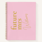 エレガントモダン赤面ピンク金ゴールドブライダルシャワーギフト ノートブック (正面)