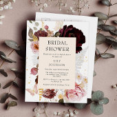 エレガントモダン赤面ピンク金ゴールドブライダルシャワー インビテーションポストカード