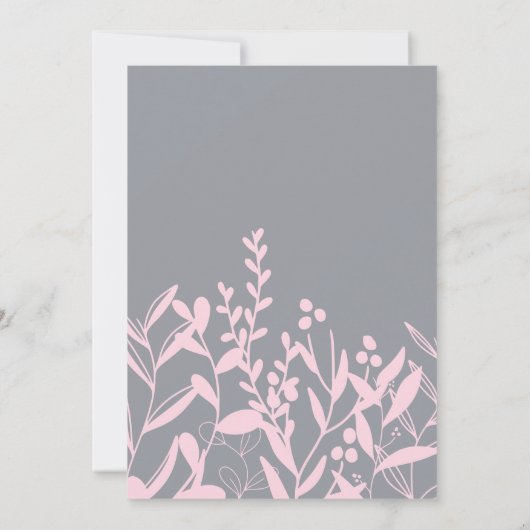 エレガントモダン赤面フローラ結婚ズ 招待状 (裏面)