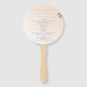 エレガントモダン赤面ベージュオレンジフローラ結婚ズ ハンドファン (正面)