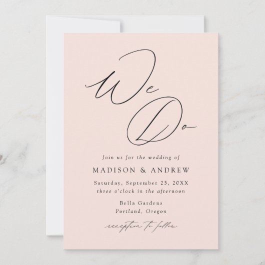 エレガントモダン赤面結婚 招待状 (正面)