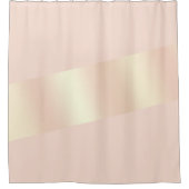 エレガントモダン赤面金ゴールドストライプの シャワーカーテン (正面)