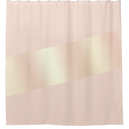 エレガントモダン赤面金ゴールドストライプの シャワーカーテン (正面)