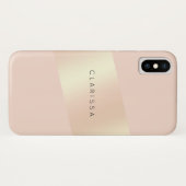 エレガントモダン赤面金ゴールドストライプの Case-Mate iPhoneケース (裏面(横))