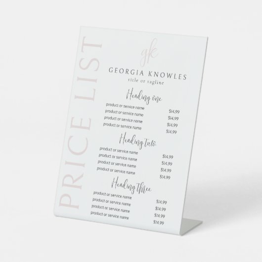 エレガントモダン赤面 台座サイン (正面)