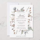 エレガントモダン野結婚花ブライダルシャワー 招待状 (正面)