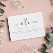 エレガントモダン野花イニシャル結婚ズ 招待状