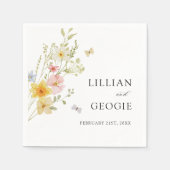 エレガントモダン野花春サマー結婚ズ スタンダードカクテルナプキン (正面)