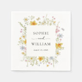 エレガントモダン野花春サマー結婚ズ スタンダードカクテルナプキン (正面)