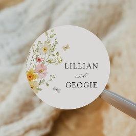 エレガントモダン野花春サマー結婚ズ ラウンドシール