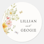 エレガントモダン野花春サマー結婚ズ ラウンドシール (正面)