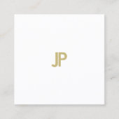 エレガントモダン金ゴールドお洒落テンプレート スクエア名刺 (正面)