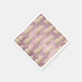 エレガントモダン金ゴールドとピンクのクリスマスツリーパターン スタンダードカクテルナプキン (角)