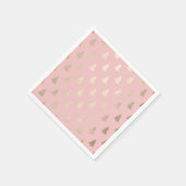 エレガントモダン金ゴールドとピンクのクリスマスツリーパターン スタンダードカクテルナプキン (角)