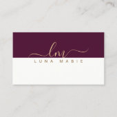 エレガントモダン金ゴールドとブルゴーニュのワインカラー コーリングカード (正面)