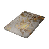 エレガントモダン金ゴールドと銀の大理石 バスマット (アングル)