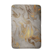 エレガントモダン金ゴールドと銀の大理石 バスマット (正面縦)