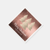 エレガントモダン金ゴールドと銅メリークリスマスツリー スタンダードカクテルナプキン (角)