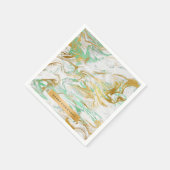 エレガントモダン金ゴールドの白い大理石の顔 スタンダードカクテルナプキン (角)
