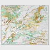 エレガントモダン金ゴールドの白い大理石の顔 ラッピングペーパー (フラット)