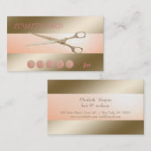 エレガントモダン金ゴールドはさみロイヤリティカード ロイヤリティカード (正面/裏面)