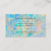 エレガントモダン金ゴールドオパールストーンアポイントメントカード 名刺 (裏面)