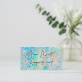 エレガントモダン金ゴールドオパールストーンアポイントメントカード 名刺 (スタンド正面)