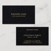 エレガントモダン金ゴールドカラー文字プロフェッショナルブラック 名刺 (正面/裏面)